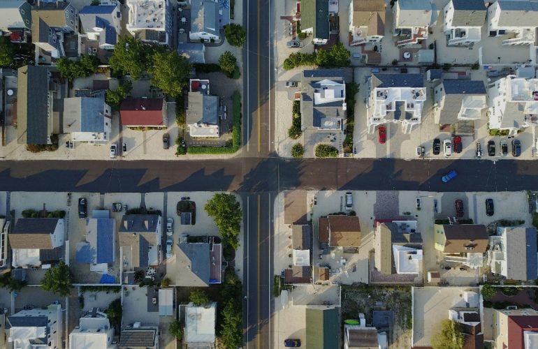 A neighborhood during the day