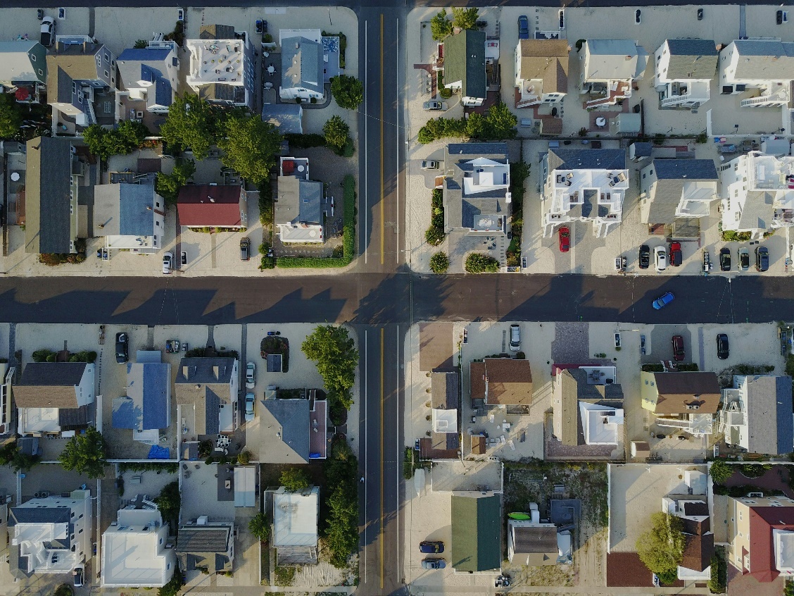 A neighborhood during the day