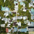 A residential area seen from above.